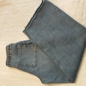 OAT New‎ York High-waisted, Wide Leg Medium Wash Jeans, Size 4, Length 27